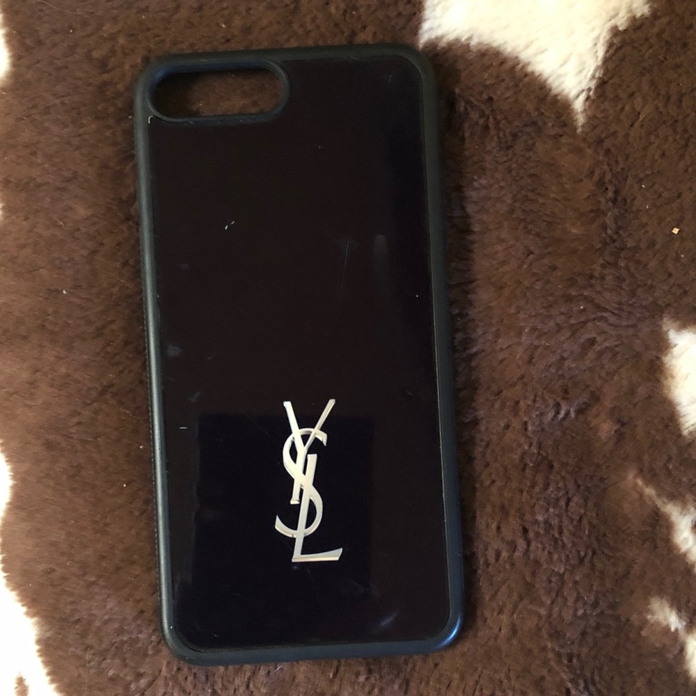 Yves Saint Laurent Black and Silver Phone Case